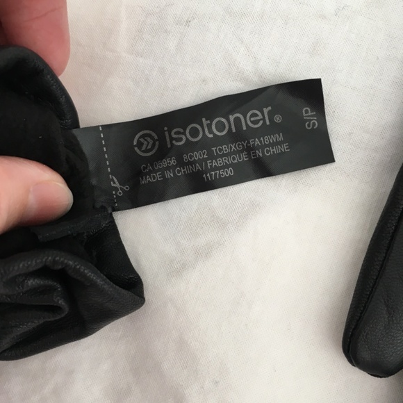 Isotoner black leather gloves - Picture 4 of 8